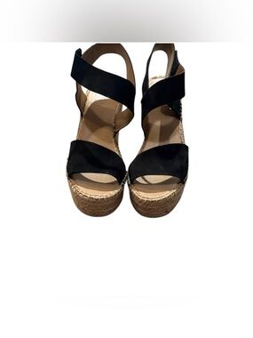 Franco Sarto Black Espadrille Wedges